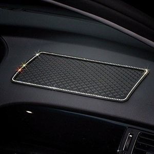 MLOVESIE Glitter Bling Crystal Anti-Slip Phone Hold Dashboard Sticky Pad Non-Slip Mat (Black)