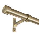 Lwiiom Matte Black Curtain Rods for Windows, 1-Inch Adjustable Drapery Rods with Aluminum End Cap and Brackets (Antique Bronze, 48-86")