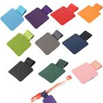 GWAWG 10 Pcs Pen Loop Holder Self Adhesive Leather Pen Holder Notebook Self Adhesive Pen Ring Mixed Color Pen Ring Elastic Pen Holder Rectangle Suitable for Tablet Diary Calendar Notebook