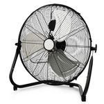 DORTALA 3-Speed High Velocity Floor Fan, 20 Inch Heavy Duty Metal Industrial Shop Fan with 225° Adjustable Tilt, for Commercial, Garage, Greenhouse, Warehouse, Workshop and Basement, Black
