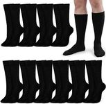 Hercicy 10 Pairs Men's Military Boot Socks Army Socks Men Thick Cotton Military Crew Socks Army Military Boot Socks for Men, Black, 35 UK