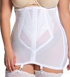 Rago Women's Plus-Size High Waist Open Bottom Girdle with Zipper, White, 3XL/36