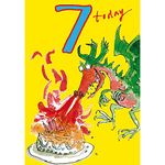 Woodmansterne Boy's Birthday Card - Age 7 - Quentin Blake - Dragon (2860)