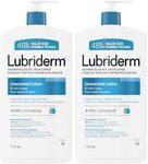 Lubriderm Unscented Lotion, Shea Butter and Glycerin, Dry Skin, Hand, Face Moisturizer, Fragrance Free, 710mL (Pack of 2)