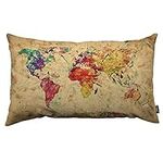 HOSNYE World Map Throw Pillow Cover