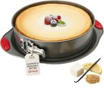 Springform Pan 10 Inch Nonstick - Leakproof Cheesecake Pan with Removable Bottom, Heavy Gauge Carbon Steel Spring Form Pan with Silicone Handles, Oven Safe Baking Pan