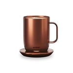 Ember Temperature Control Smart Mug 2-414 ml App-Controlled and Rechargeable Heated Coffee Mug with Intelligent LED Display, 80 Min Battery Life and Improved Design, Copper