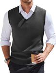 COOFANDY Men's Sleeveless V Neck Sweater Formal Knitted Business Business Lightweight Sweater Vest