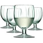 LSA Mia Wine Glass 350ml Recycled/Part Optic | Set of 4 | Recycled Glassware | MZ03, Clear Decorated