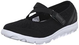 Propét Women's TravelActiv Mary Jane Flat, Black, 9 UK