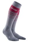 CEP - SKI THERMO MERINO COMPRESSION SOCKS for men | Merino ski socks in grey/red with a NORDIC DESIGN look | Size V