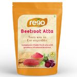 Rego Natural Beetroot and Sortex Whole Sharbati Wheat Atta, 1kg - Chakki Fresh Iron Rich, Immunity Booster Healthy Gehu and Beetroot Flour, No Preservatives