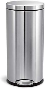 simplehuman 18 Liter / 4.8 Gallon Butterfly Lid Kitchen Step Rubbish bin, Brushed Stainless Steel