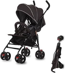 Dream On Me Vista Moonwalk Baby Stroller in Black, Lightweight Infant Stroller with Compact Fold, Multi-Position Recline Umbrella Stroller with Canopy, Extra Large Storage and Cup Holder