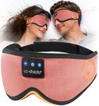 LC-dolida Sleep Mask with Headphones Bluetooth V5.4, 3D Sleeping Headphones Breathable for Women Men, Eye Mask Cotton Washable Sleeping Mask with Microphone for Travel/Naps/Yoga/Meditation