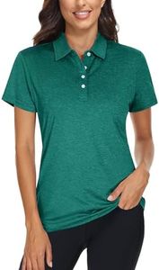 TACVASEN Golf Shirts for Women Quick Dry Collared Tennis Polo T-Shirts Women, E-Green, M