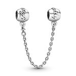 Pandora Moments Women's Sterling Silver Family Forever Safety Chain Charm for Bracelet, With Gift Box