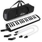 Eastar 37 Key Melodica Instrument Piano-Style with Mouthpiece ,Carrying Bag Black