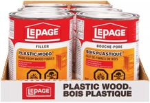 LePage Plastic Wood Filler - Synthetic Latex Wood Putty for Repairs, Holes, & Cracks, Paintable & Stainable - 946 mL, 6 Pack