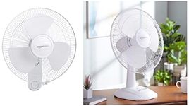 AmazonBasics - High Speed Wall Fan for Cooling with Automatic Oscillation (400 MM) High Speed Table Fan for Cooling with Automatic Oscillation (400 mm, 55W, White)