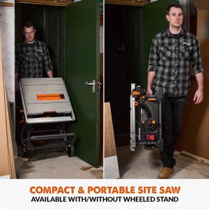 Evolution R255TBL Table Saw – 255mm Blade, Powerful Wood Cutting