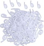 100pcs White Plastic Curtain Hooks,