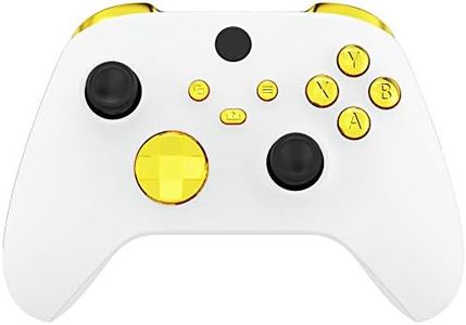 eXtremeRate Replacement Buttons for Xbox Core Wireless Controller, Chrome Gold Glossy Custom LB RB LT RT Bumpers Trigers Dpad ABXY Start Back Sync Share Keys Parts for Xbox Series X & S Controller
