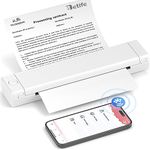 Betife Portable Mobile Printer A4 Bluetooth Mini Printer for Travel, Wireless Thermal Printer without Cartridges Supports Thermal Paper 210 x 297 mm, Compatible with Android iOS Mac (White)