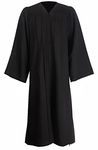 GraduationMall Matte Graduation Gown Clergy Choir Robe for Adults Graduation Outfit for University Bachelor High School Judge Robe Costume Black