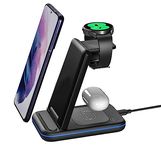 UNIGEN Unidock 350 15W Foldable Fast Wireless Charging Station for All Wireless Compatible Smartphones/Galaxy Watch 5/4/3/Active 2 & Buds (Bk), Black