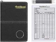 Scott Edward Golf Scorecard Cover Leather Scorecard Holder Statistic and Score Tracking Waterproof Soft Thick Umpire Lineup Card Holder