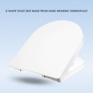 AQUALONA D Shape Soft Close Toilet Seat – White, Easy Fit