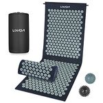 Lixada Acupressure Mat and Pillow Set with 2Pcs Spiky Massage Balls for Muscle Relaxation with Carry Bag