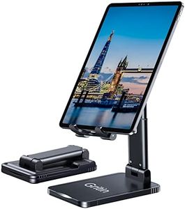 Gritin Supporto Tablet, Regolabile Porta Cellulare da Tavolo, Antiscivolo e Pieghevole Dock Telefono Stabile Compatibile con il Nuovo iPad 12.9, 11, 10.5, 9.7 Air mini 2 3 4 e Tutti i Tablet 4.7-13"