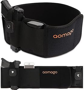 Belly Band Holster for Men Women - Gun Holster for Comfortable Carry Fits Glock, Smith Wesson, Taurus, Ruger, and More-Breathable Neoprene Waistband Holster for Most Pistols and Revolvers by Aomago