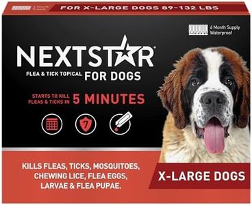 NEXTSTAR Flea and Tick Prevention for Dogs, Repellent, and Control, Fast Acting Waterproof Topical Drops for Extra-Large Dogs, 6 Monthly Doses