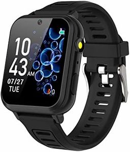 Smart Watch for Kids with HD Touchscreen, Metal Case - 16 Games | Camera | Music | Alarm | Pedometer | Calculator | Torch | Recorder for 4-12 Years Boys Birthday Gifts (Black)