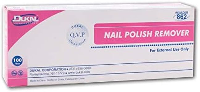 Dukal Nail Polish Remover Pads. Pack of 100 Acetone Free Remover Wipes. 2-ply Saturated Pads. Cleansing Pads. Nail Wipes. Nail Gel Remover Pads. Individually Packaged, 862