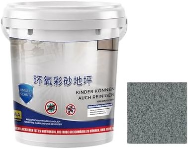 Epoxy Sand Floor Paint, Self Levelling Epoxy Floor Coating with Marble Effect Coloured, Water-Resistant Slip-Resistant Concrete Paint for Garage, Home, Patio and Workspace Floors(Dark Grey)