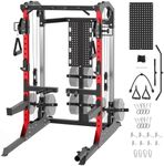 GarveeLife Power Cage, Squat Rack with Cable Crossover and Dual Independent Pulley System, 2000LB Capacity Workout Cage with More Training Attachments, Power Rack for Home Gym