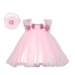 PINK WINGS Baby Girl Net Tulle Knee Length Tutu Frock with Headband (6-9 Months, Pink)