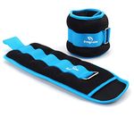 Ankle Weights for Women, Men and Kids - 8 LBS 1 Pair Strength Training Wrist/Leg/Arm Weight with Adjustable Strap for Jogging, Gymnastics, Aerobics, Physical Therapy (Sky Blue)