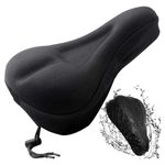 ASIRYVA Black Bike Seat Cushion, Gel Bike Seat Cover with a Bike Waterproof Seat Cover, Extra Soft and Comfortable Bike Seat Cover Waterproof, for Indoor and Outdoor Bike Saddle Covers & Cushions