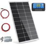 100W Solar Panel 12V Battery Chager + 20A PWM Charge Controller + Extension Cables+ Z Mounting Brackets…