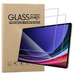 KZIOACSH Screen Protector for Samsung Galaxy Tab S9 Ultra/Galaxy Tab S10 Ultra, 2 Pack HD Clear 9H Hardness Anti-Scratch Tempered Glass Film [Sensitivity Touch] Oleophobic Layer Anti-Fingerprint Protective Screen Film