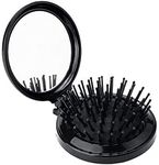 pedkit Mini Pocket Hair Comb with Mirror Folding Brush Travel Hair Brush