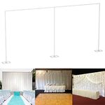 Wedding Backdrop Party Stand Metal: 6m x 3m White Background Curtain Photography Frame Heavy Duty Backdrops Stands Decoration Outdoor Garden for Birthday Baby Shower Ceremony Christmas