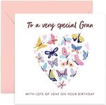 Old English Co. Butterfly Hearts Special Gran Birthday Card - 60th, 70th, 80th, 90th Gran Adult Female Birthday Card for Her | Birthday Cards For Women | Blank Inside & Envelope Included