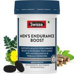 Swisse Men’s Endurance Boost with 150mg Ashwagandha, 80mg Tribulus Terrestris (Gokshura) & Taurine for Performance Boost - Manufactured in Australia - Boosts Strength & Performance (30 Tablets)