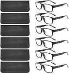 BLS BLUES Reading Glasses for Women/Men Blue Light Blocking, Computer Readers Anti Migraine/Eye Strain Blocker Eyeglasses 6 Packs with Soft Case (Mix2 1.5)